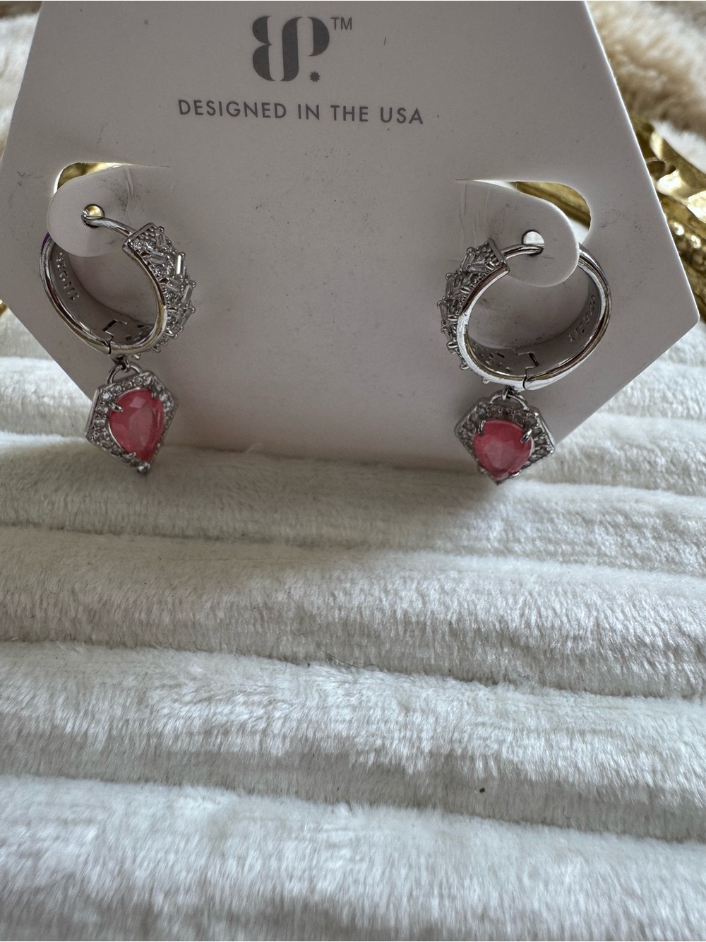 Unicorn Alert - Dangle Hoop Earrings - Pink and Rhodium Earrings - 1 of 100